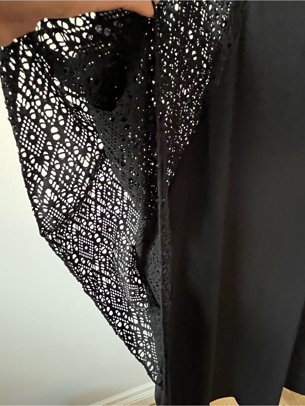 KOY Resort Black Lace Sleeve Tunic Cover-Up Top Boho Resortwear XL - Picture 12 of 13